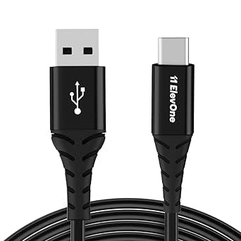 ElevOne Unbreakable 2A Fast Charging 1m Type C Cable for Smartphones, Tablets, Laptops & other Type C devices, 480Mbps Data Sync, (ECT-1, Black)